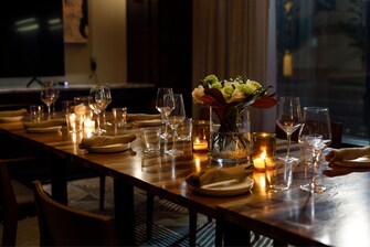 The Private Dining Room set for an intimate dinner