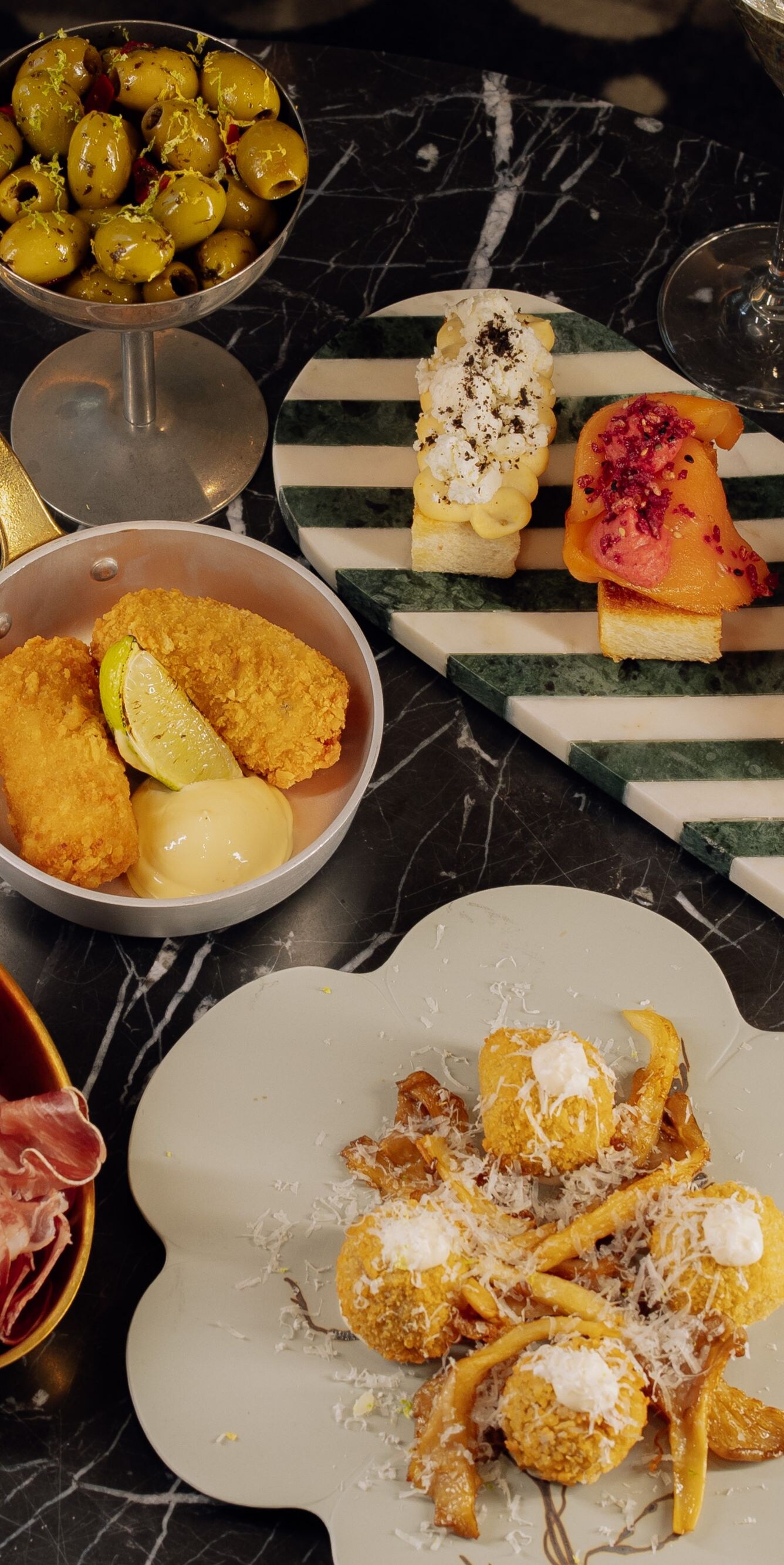 A dining scene featuring beautifully dishes