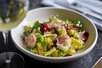 Baby lettuces, salami, red wine vinaigrette