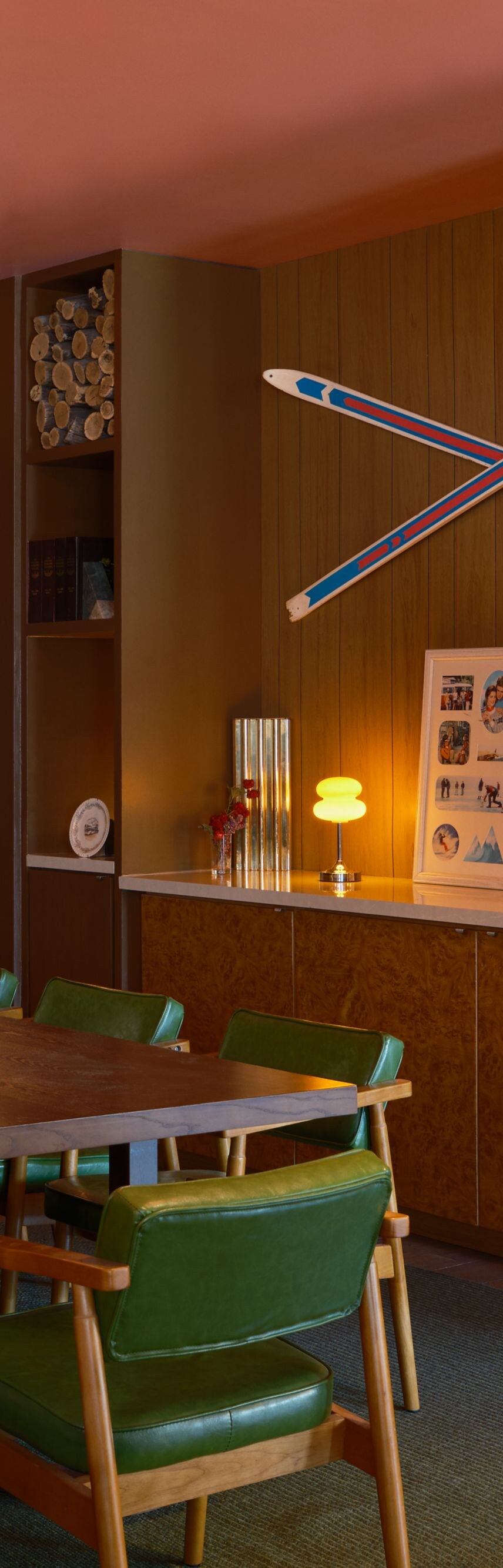 Cozy dining area with soft lighting