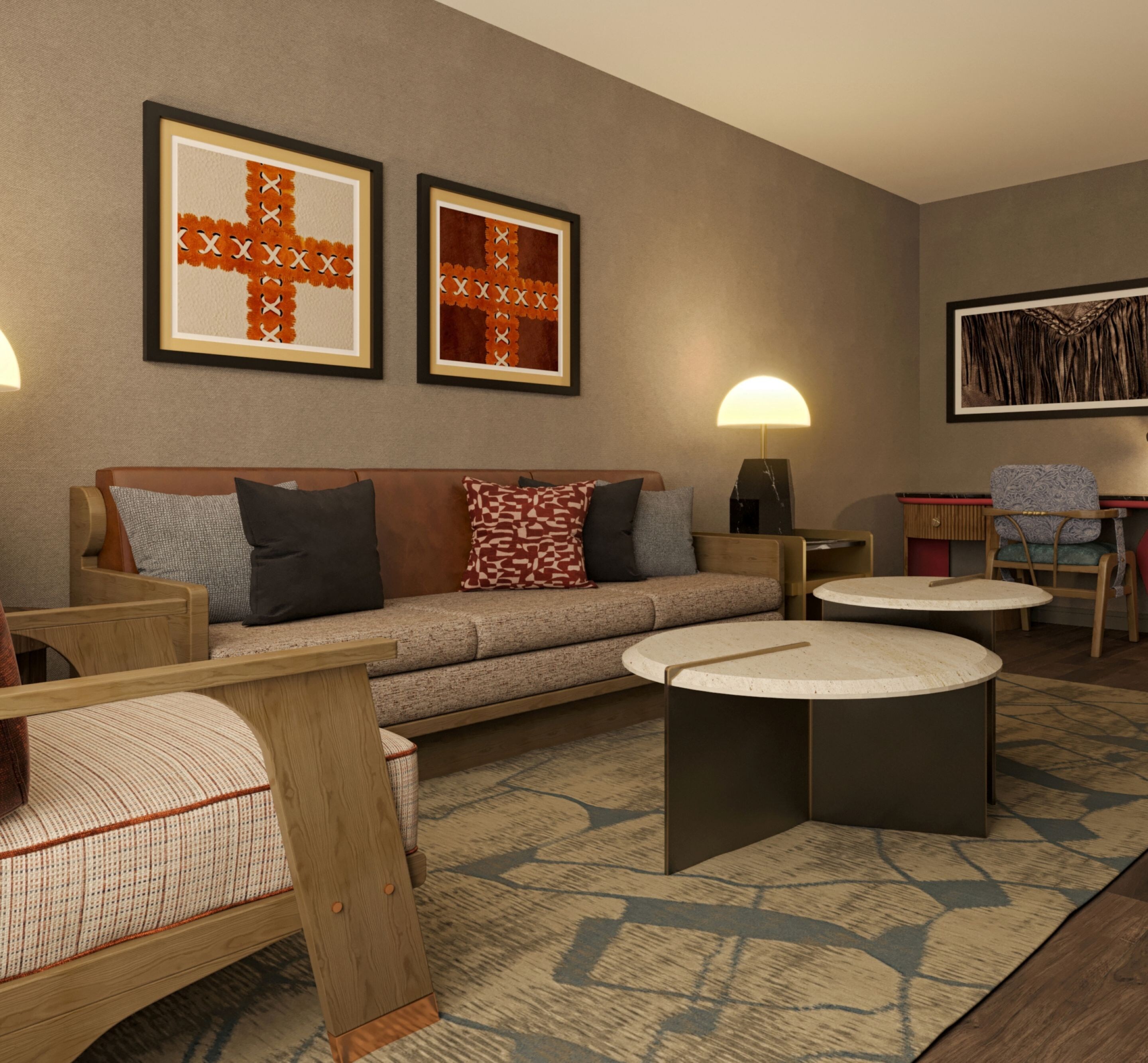 Living room with sofa and chairs