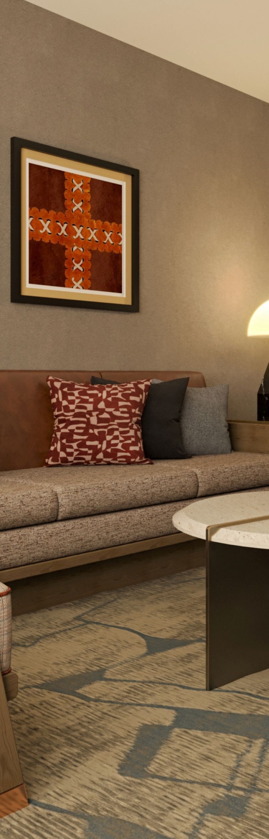 Living room with sofa and chairs