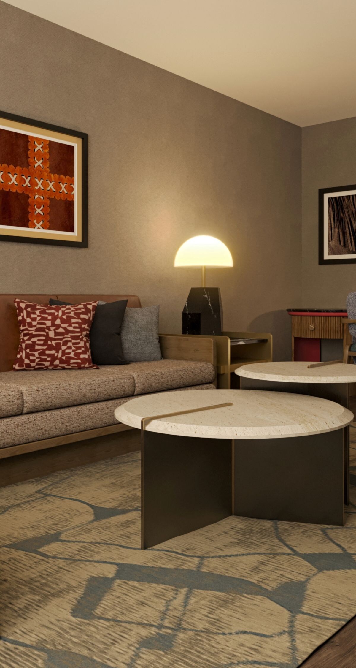 Living room with sofa and chairs