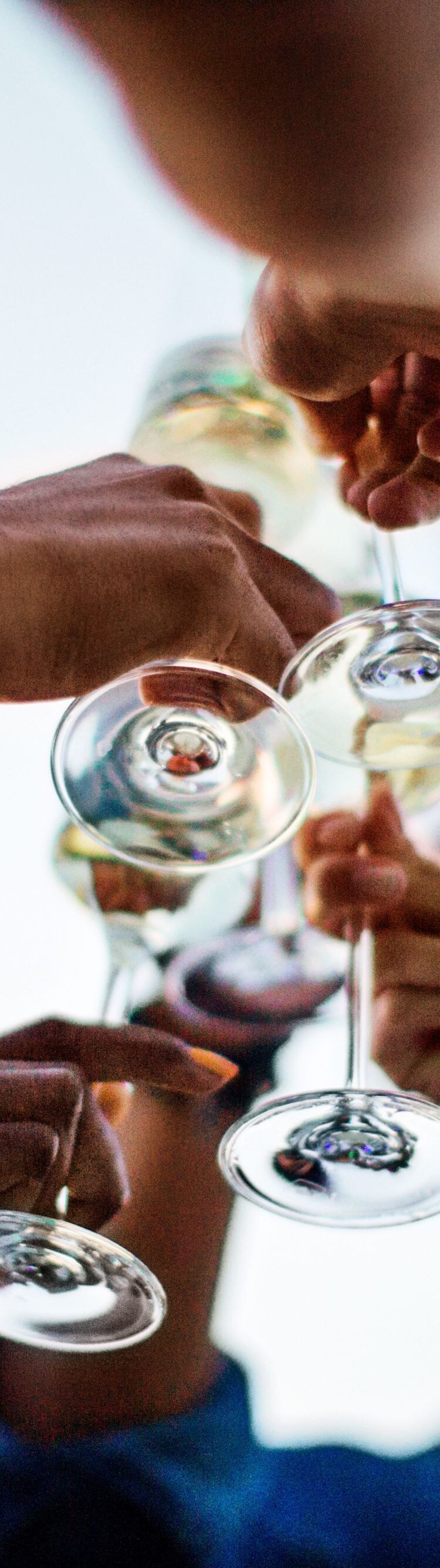 Group toasting with champagne flutes