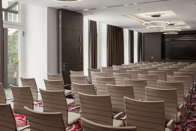 Theater seating in meeting room.