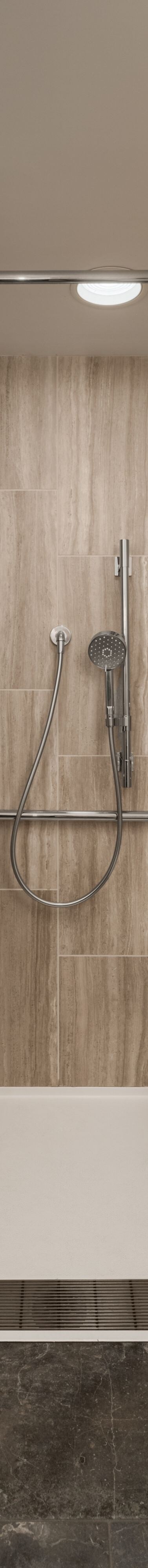 Roll in Accessible Shower with shower seat 