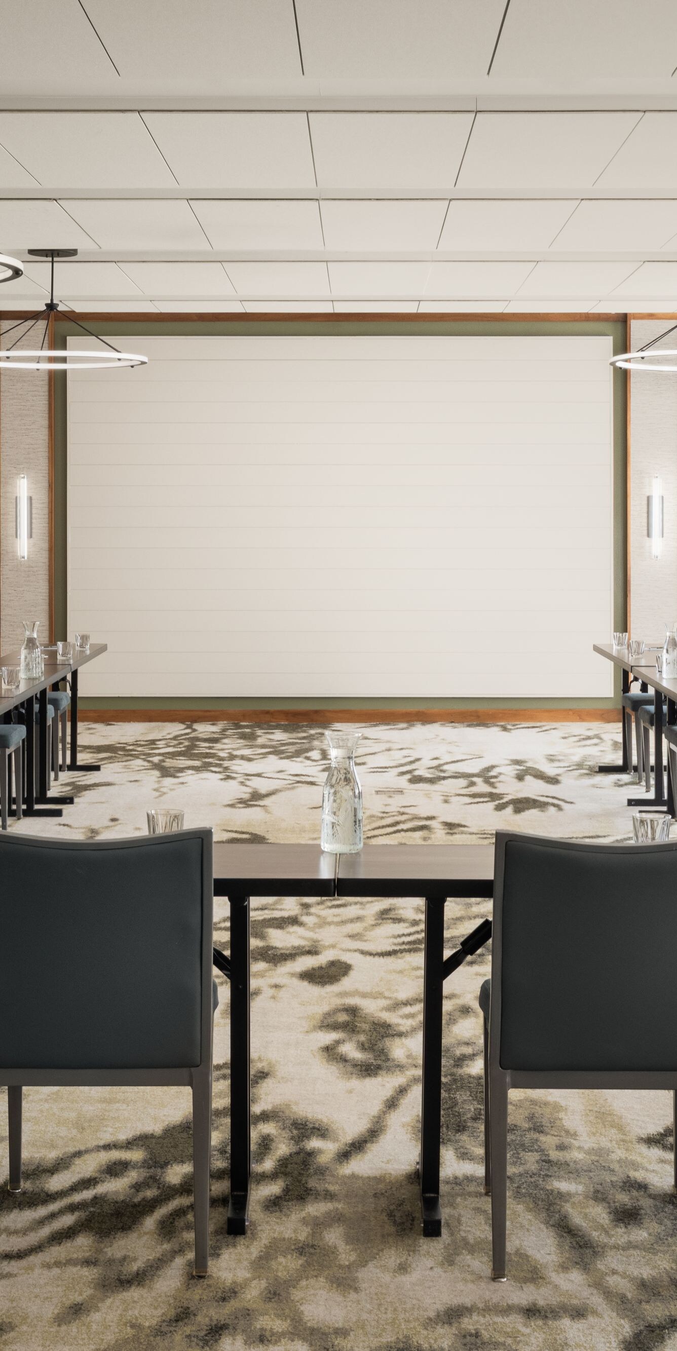 U-shape meeting set up in event space