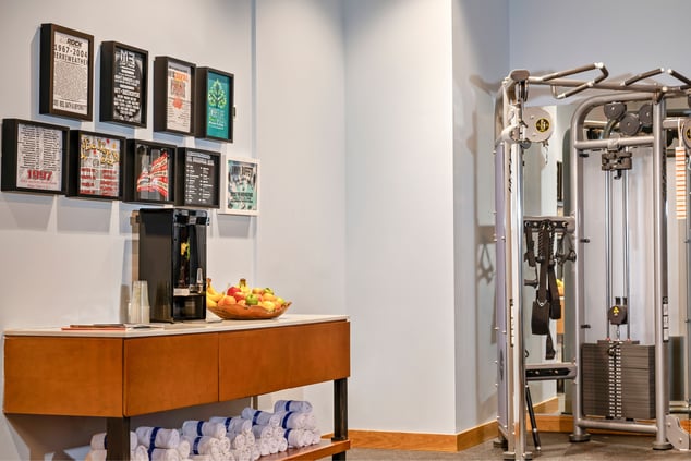 Fitness Center Amenities on Desk and Pulley System