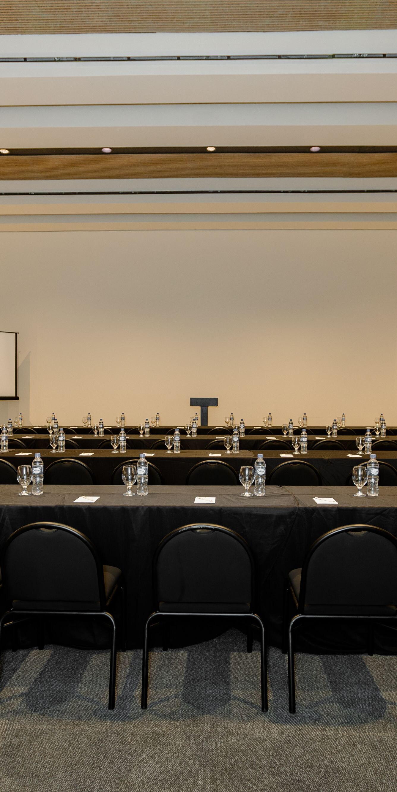 Classroom meeting room with tables and chairs
