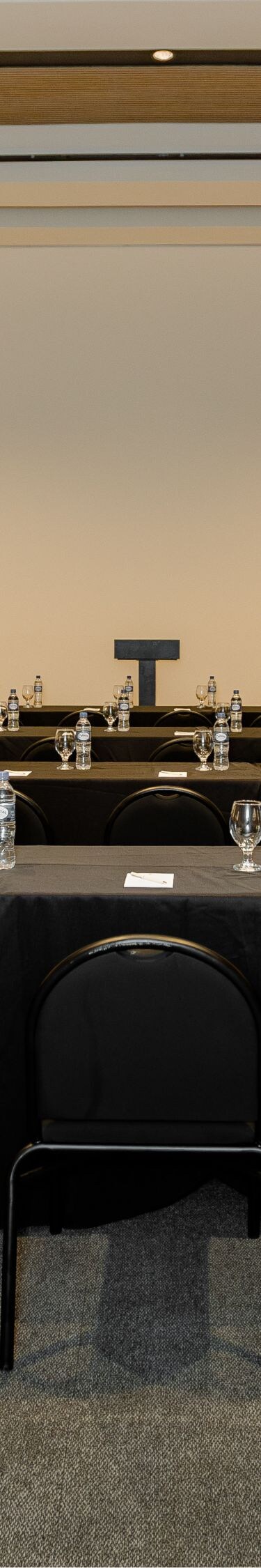 Classroom meeting room with tables and chairs