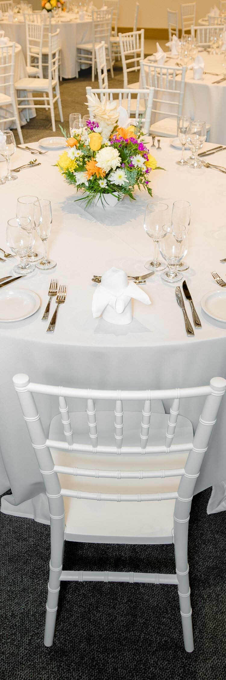 Close view banquet table setup