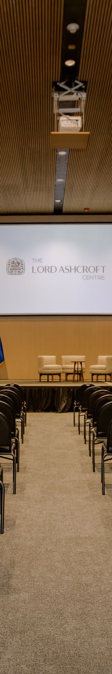 Interior of meeting room with theater setup