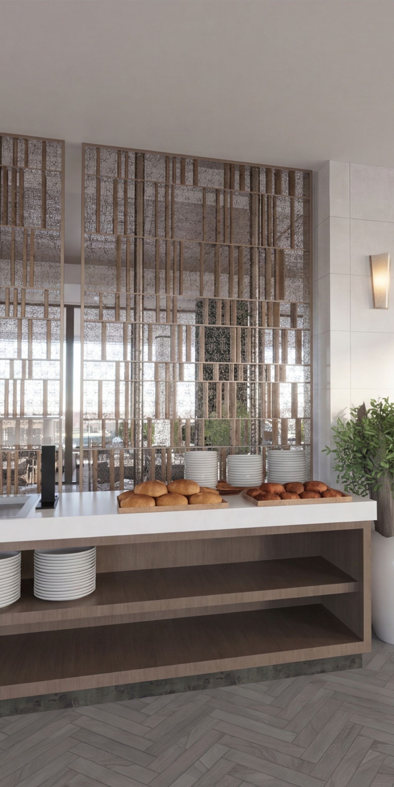 Restaurant service counter