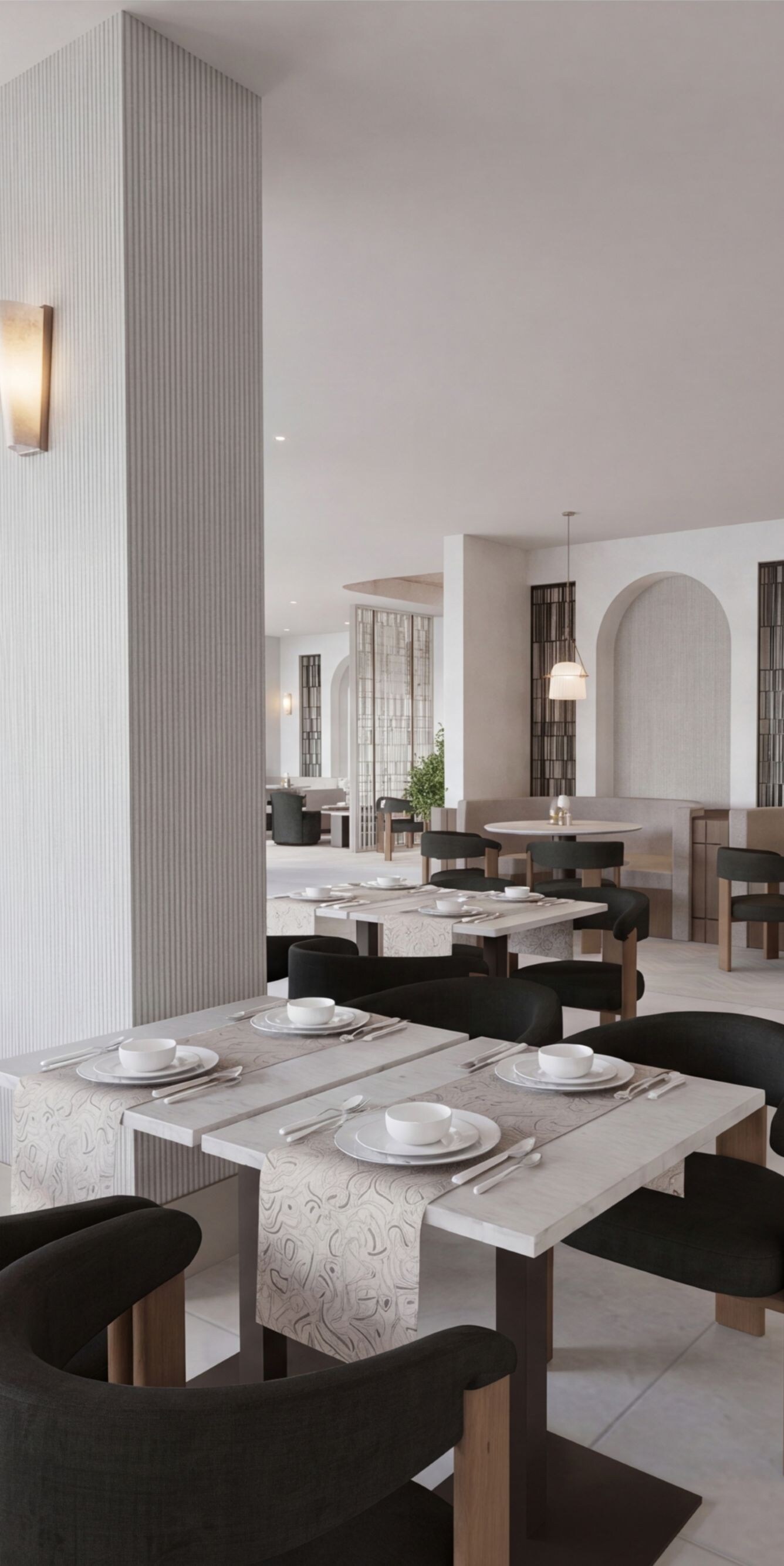 Restaurant interior seating