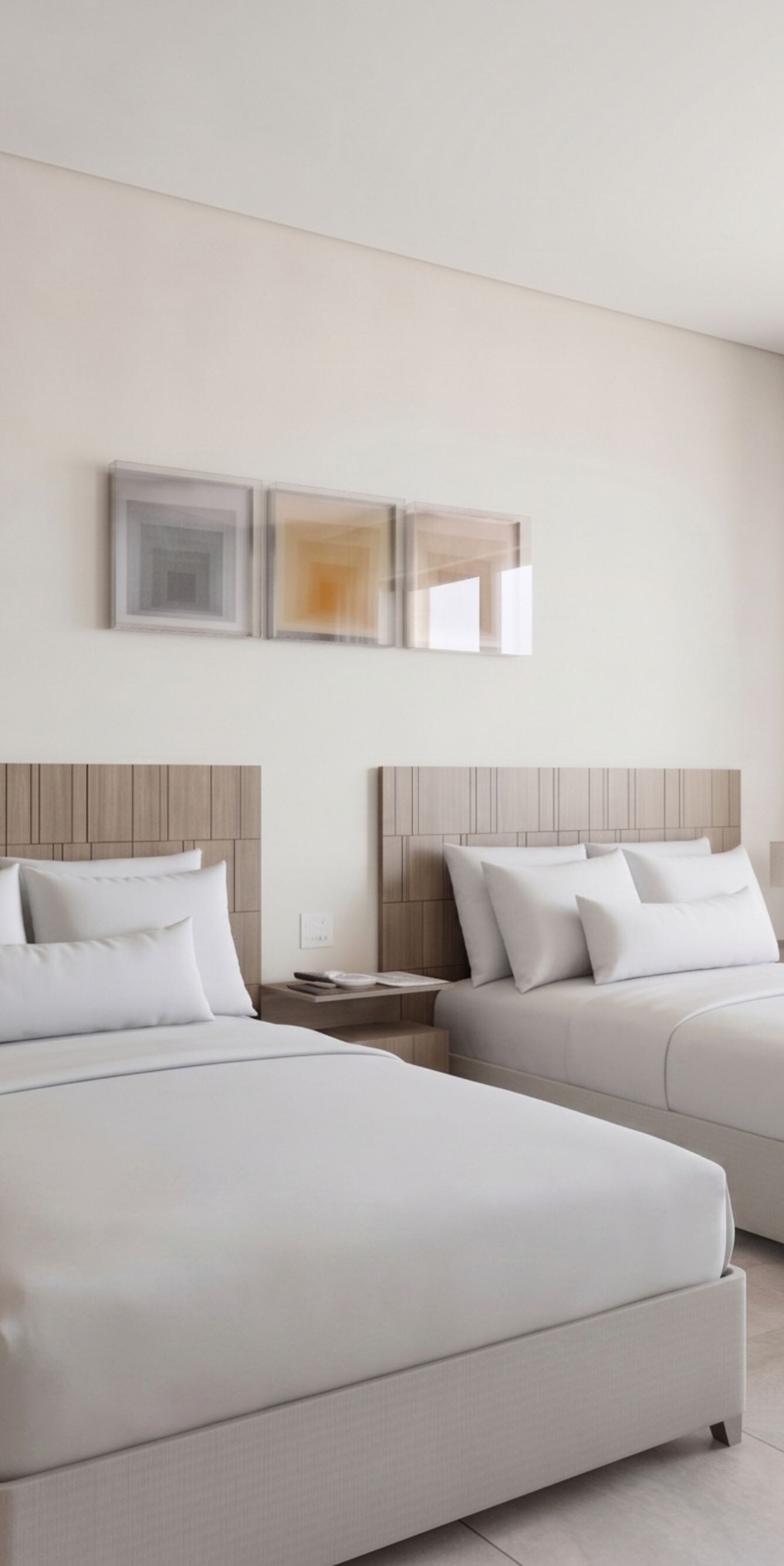Twin beds by window