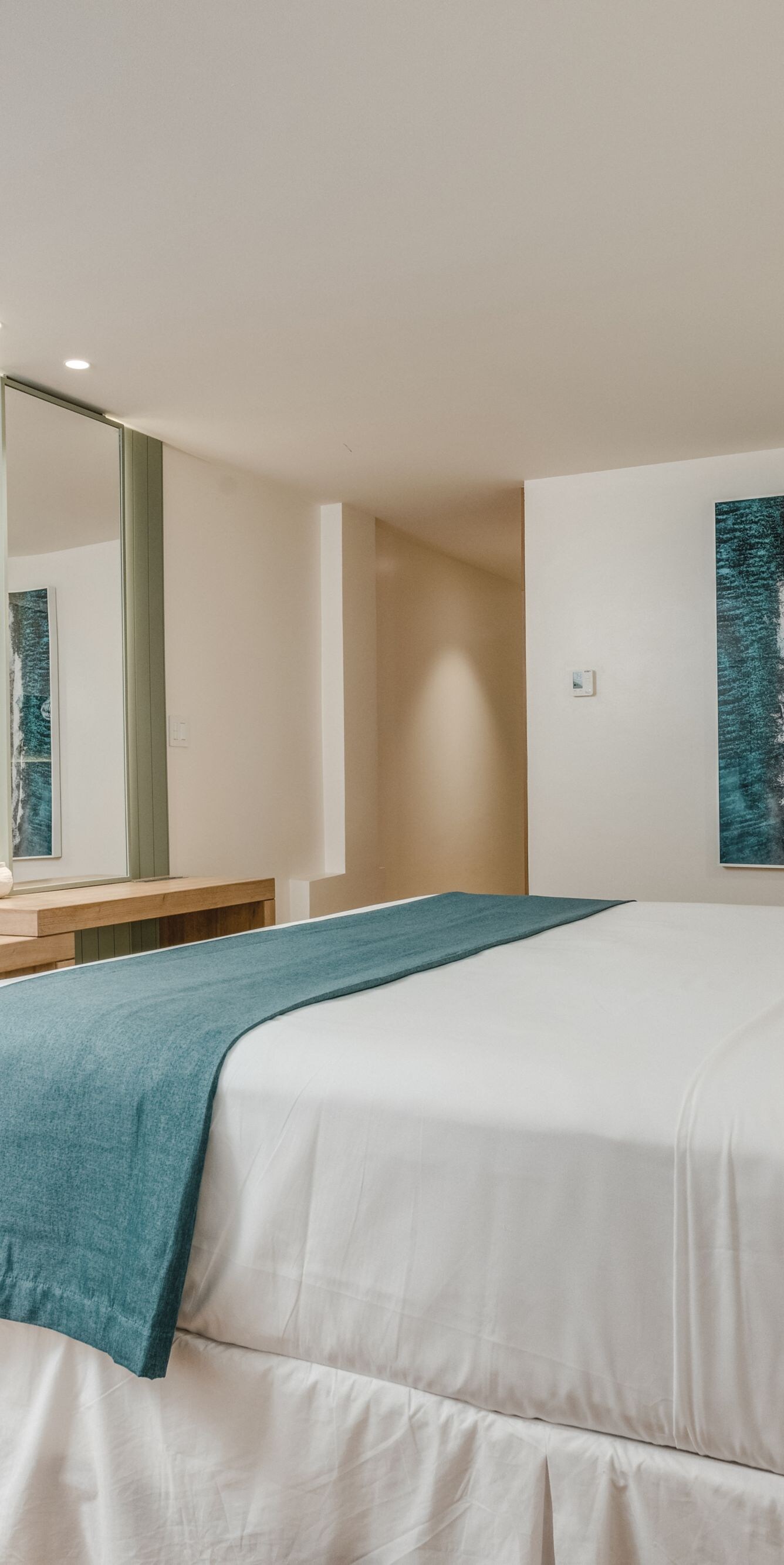 King bed with modern decor