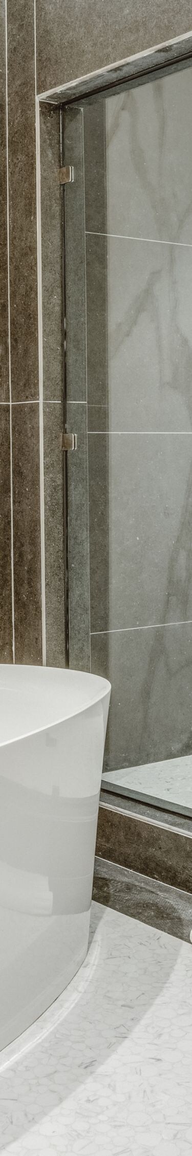Freestanding tub and glass shower