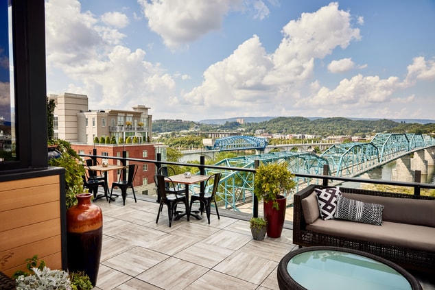 Rooftop Patio with View of Walnut St Bridge