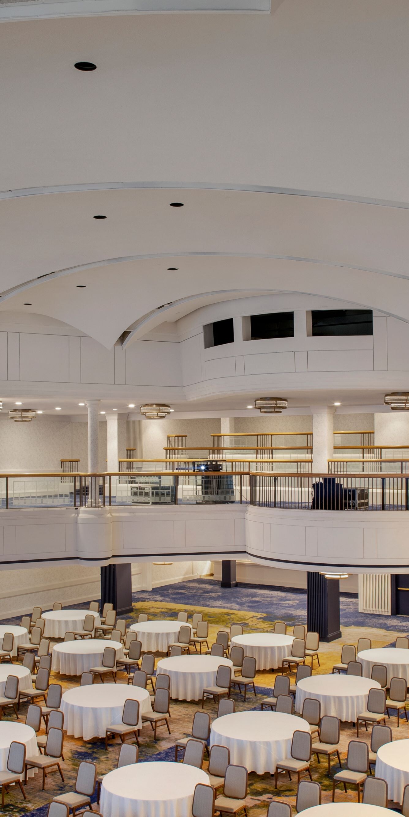 View of reception setup from second floor.