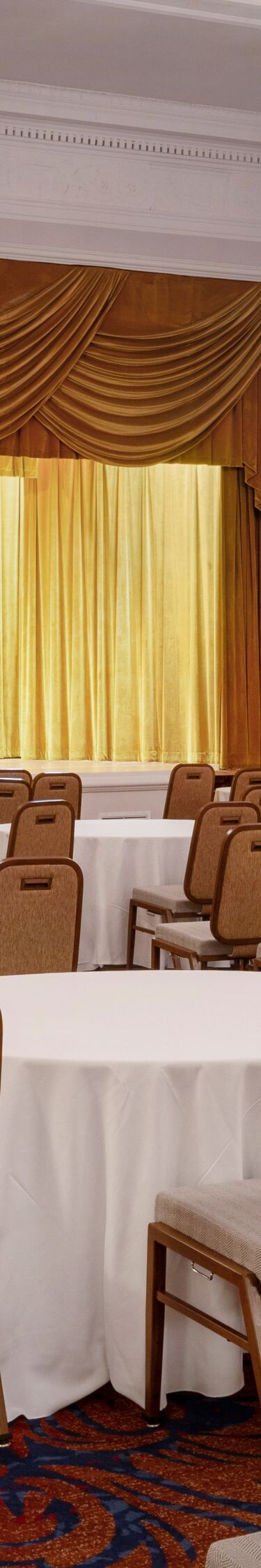 Wade Meeting Room - Crescent Rounds Setup w/stage