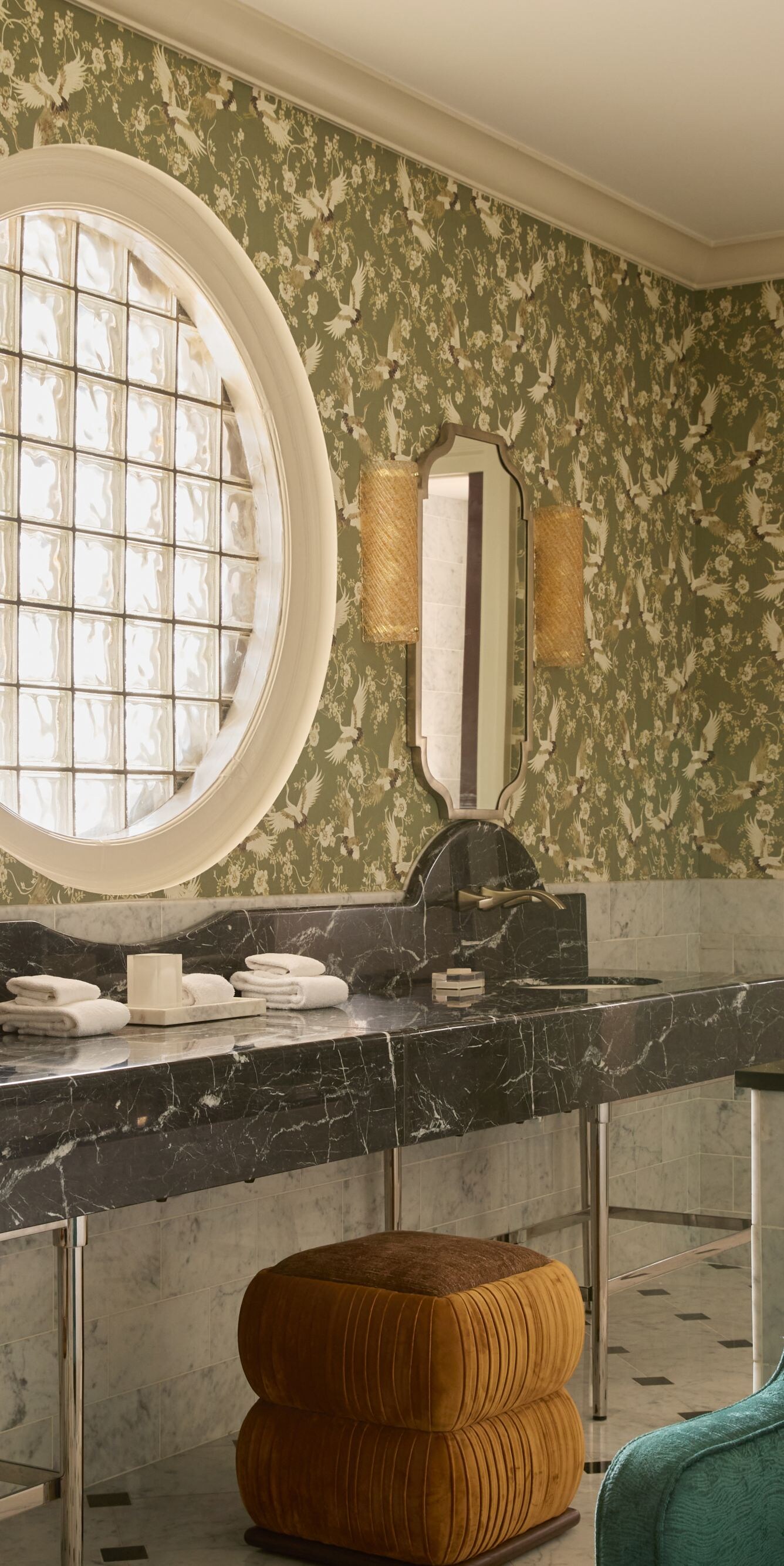 Elegant bathroom with dual vanities 