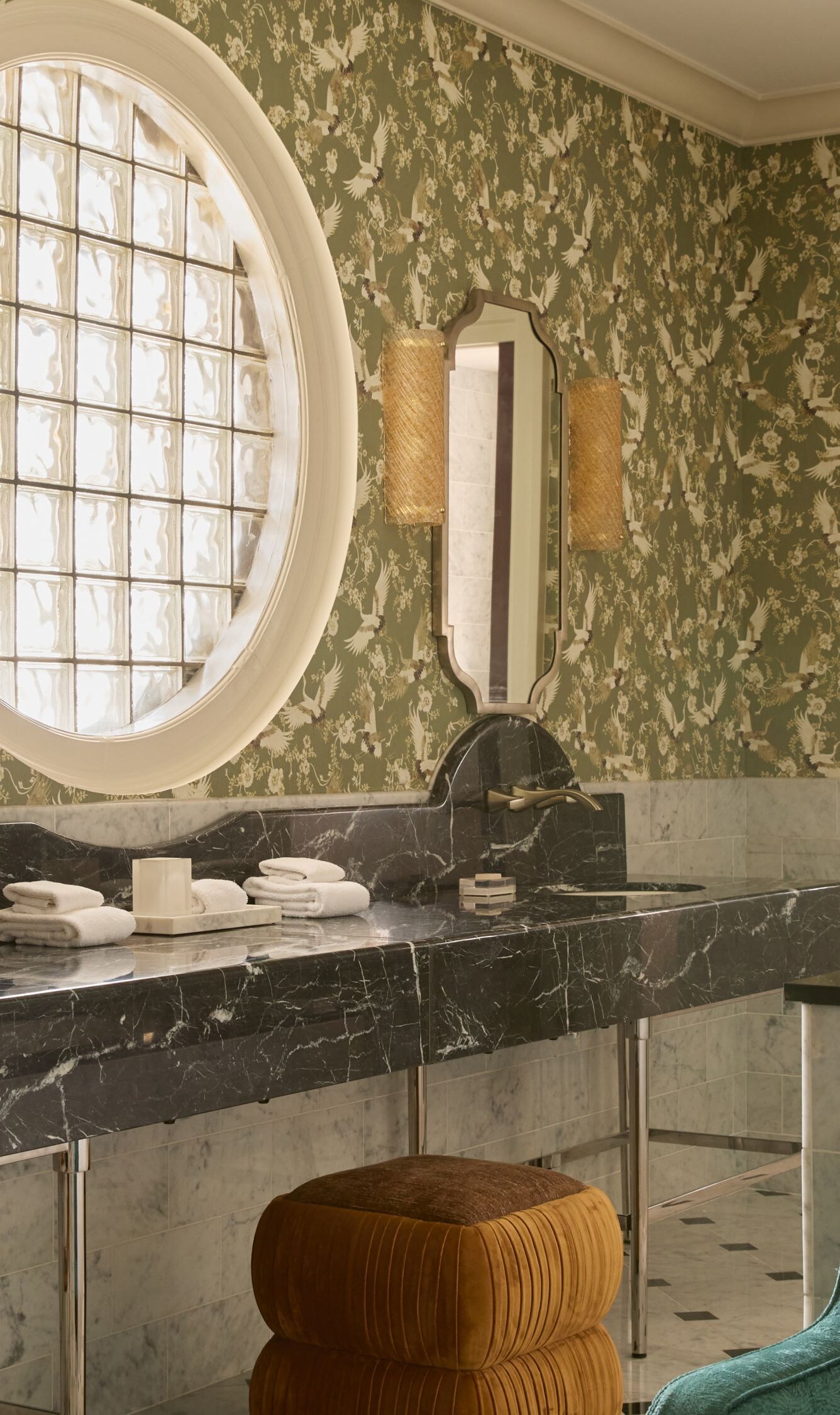Elegant bathroom with dual vanities 