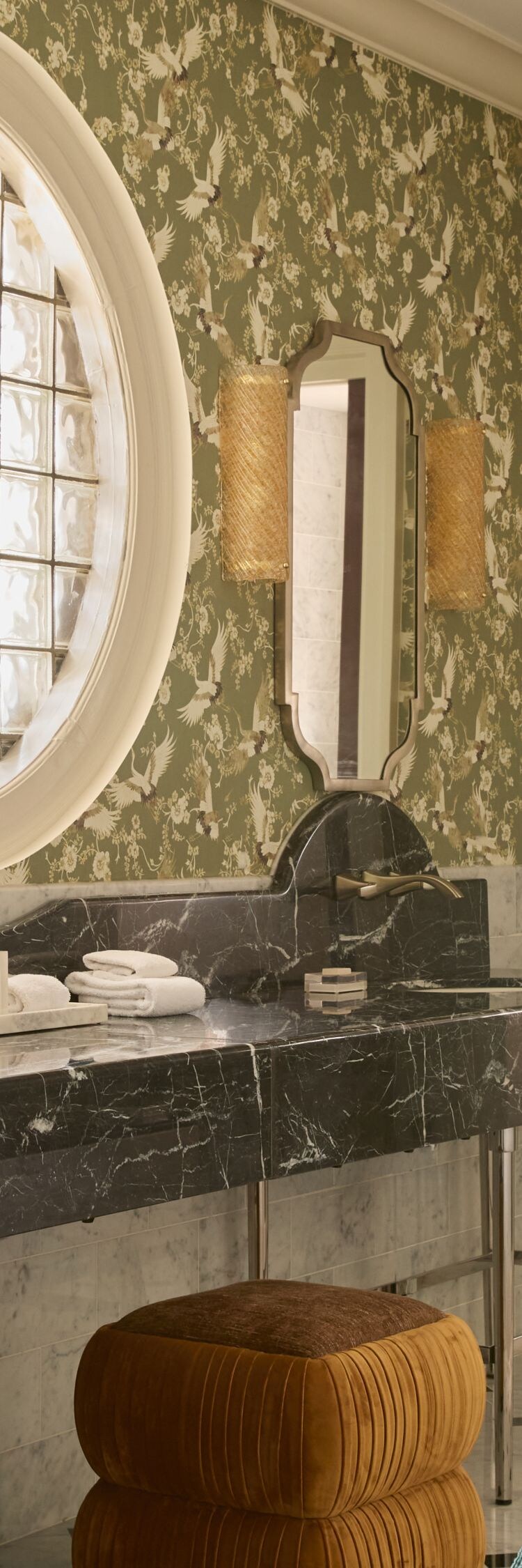 Elegant bathroom with dual vanities 