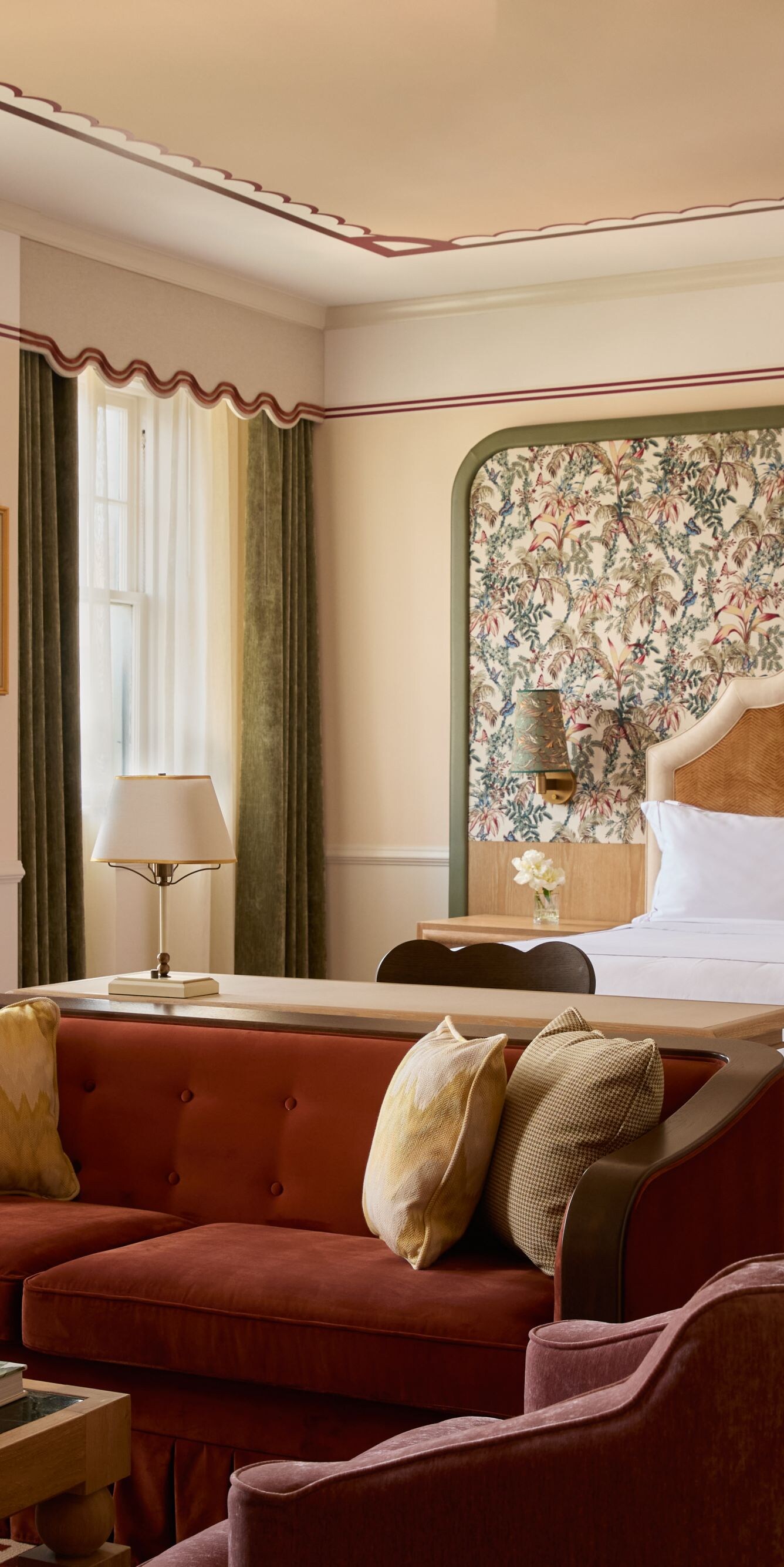 Spacious suite with king bed and seating area