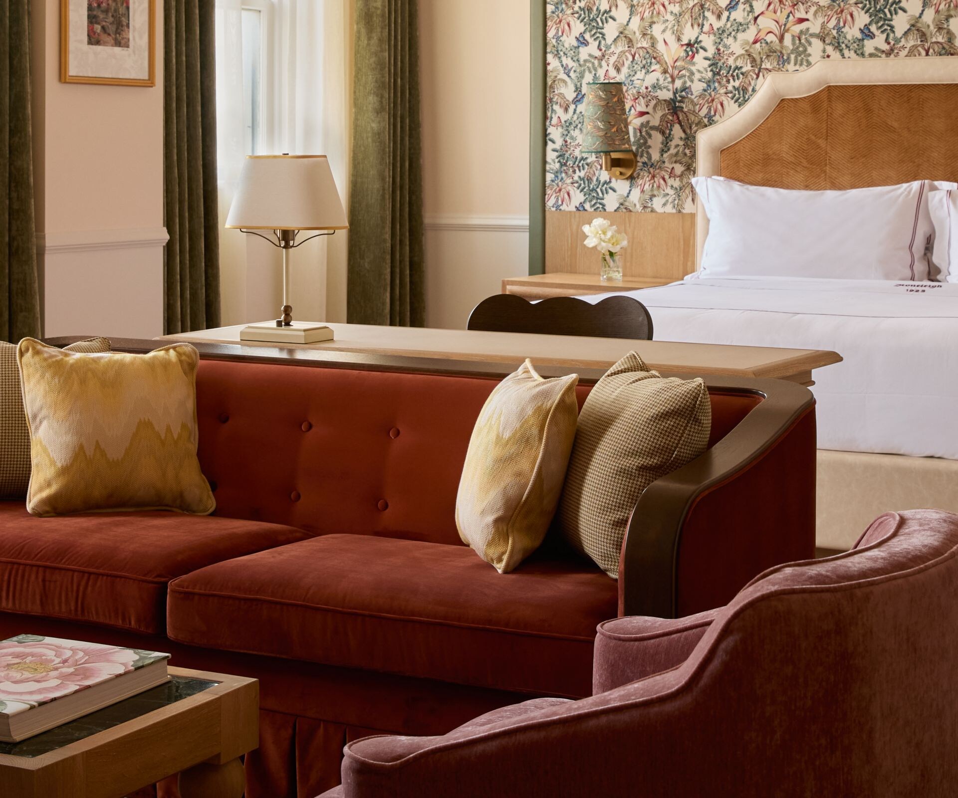 Spacious suite with king bed and seating area