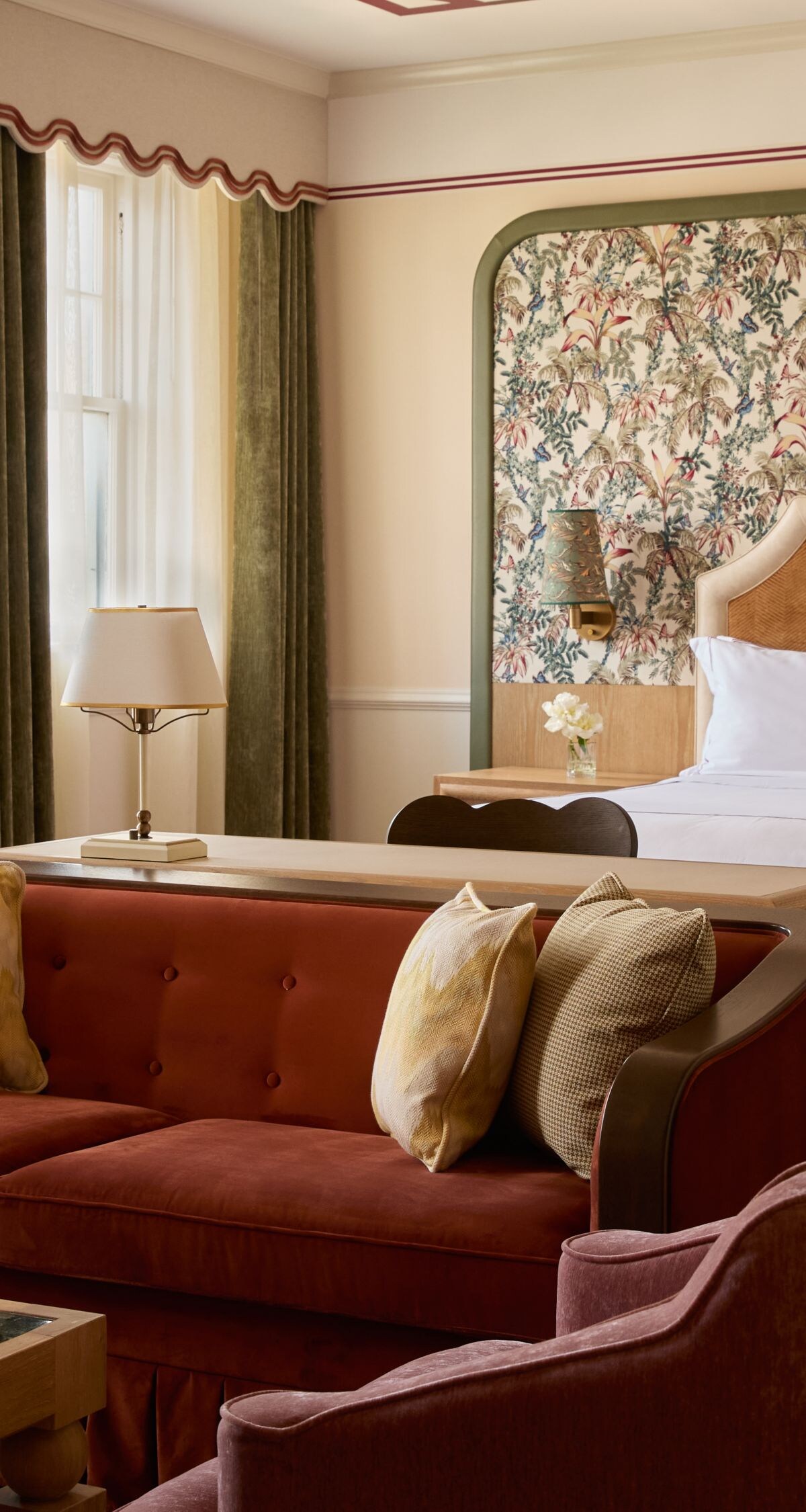 Spacious suite with king bed and seating area