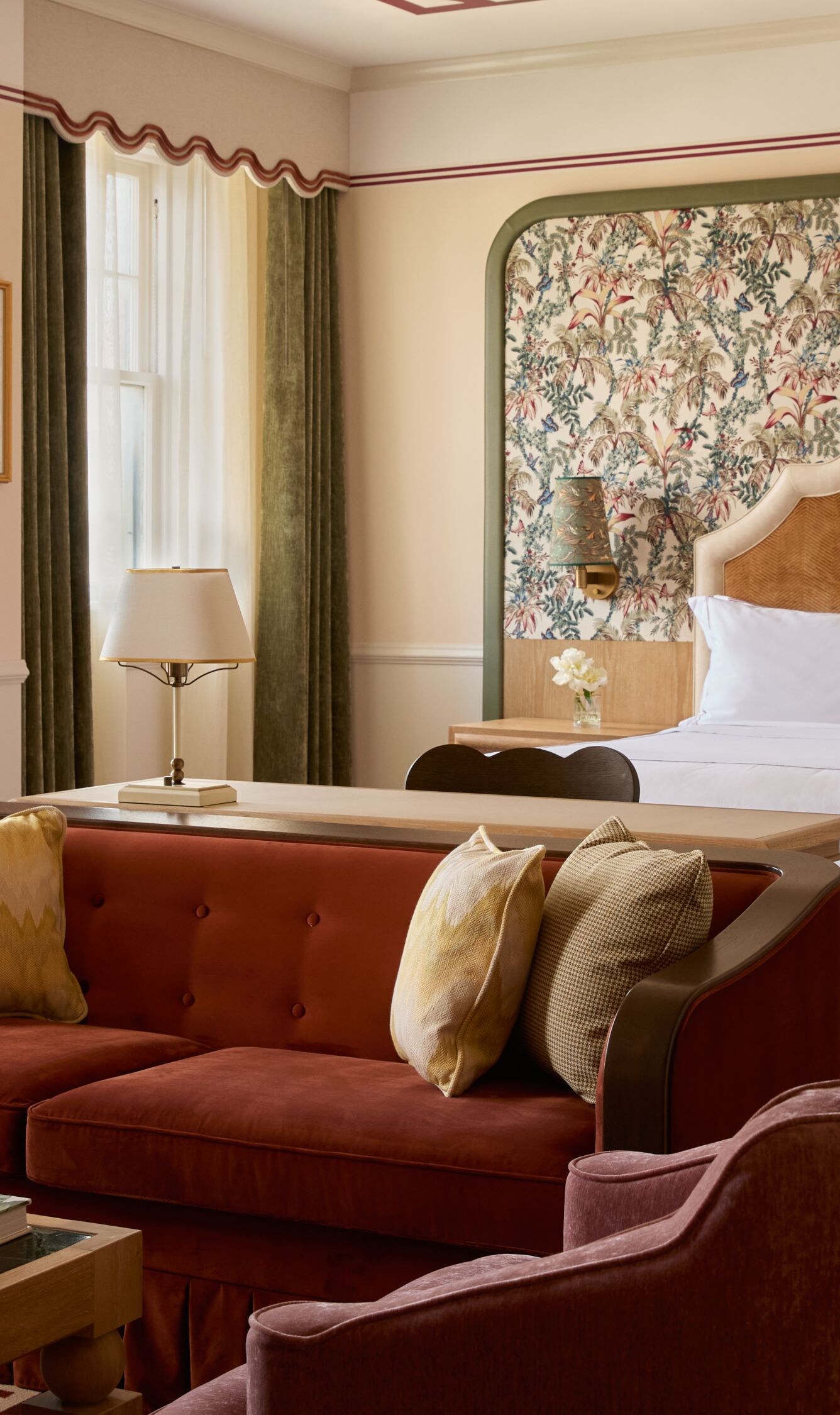 Spacious suite with king bed and seating area