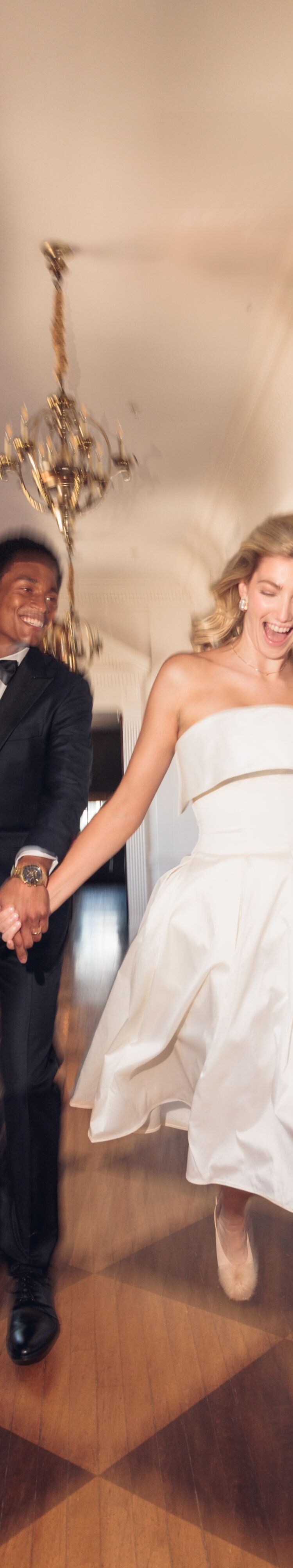 Newlyweds celebrating after the ceremony