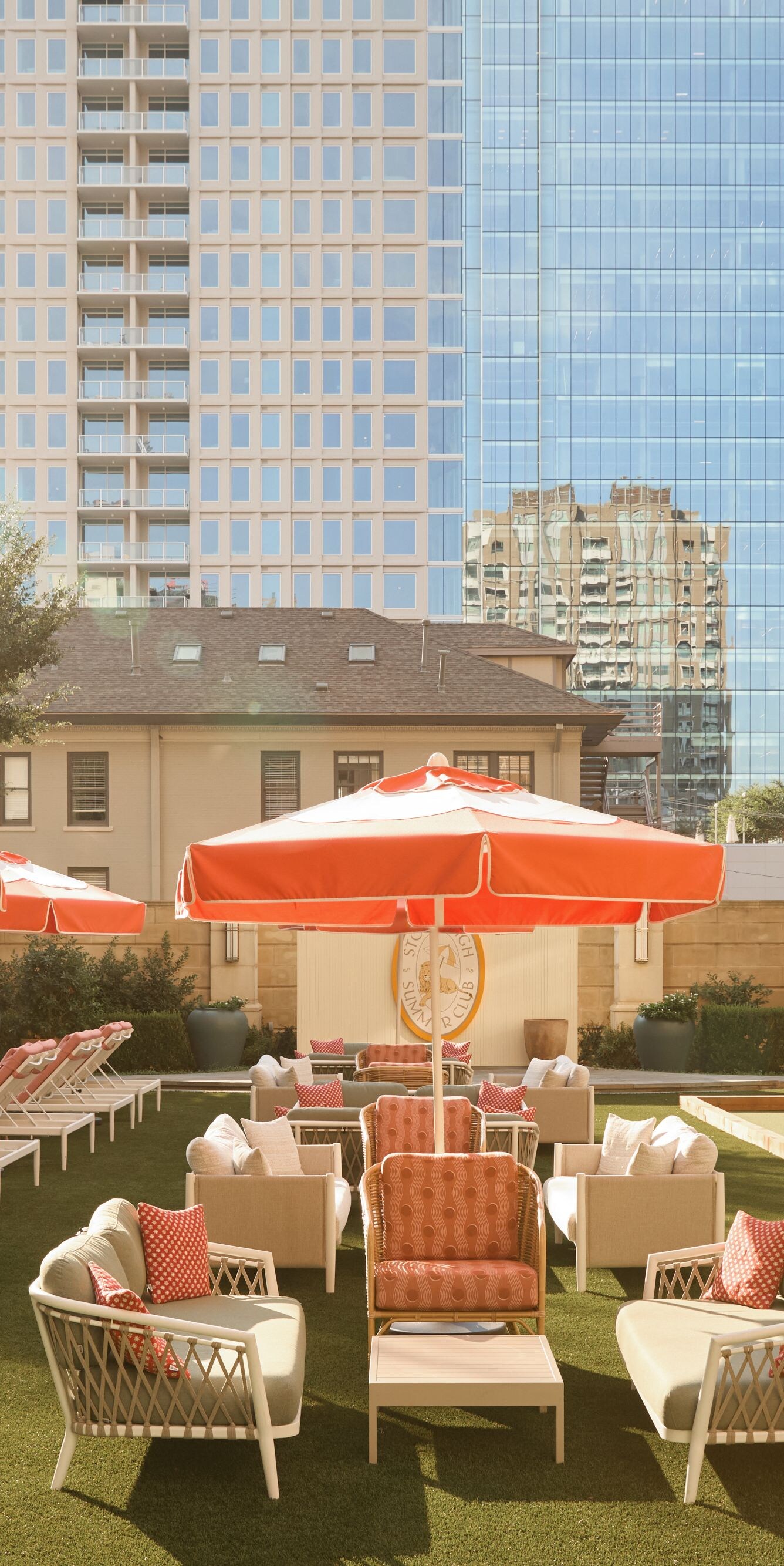 Poolside lounge seating 