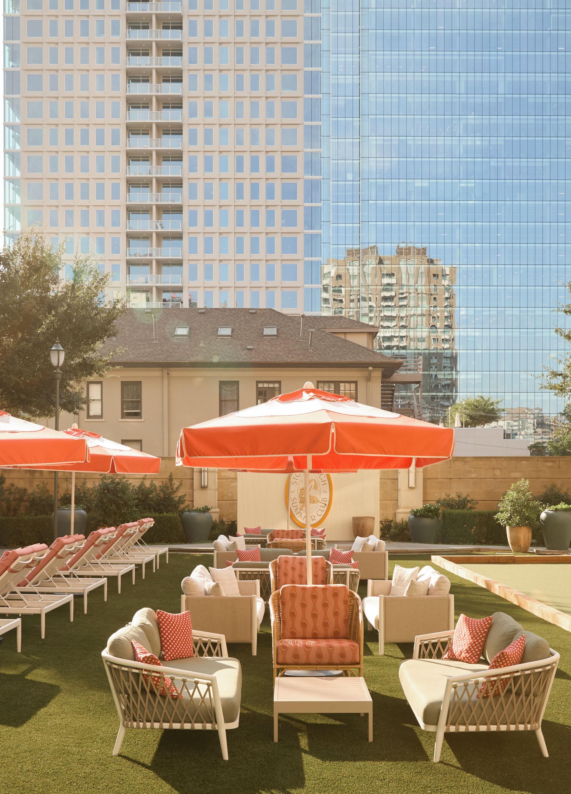 Poolside lounge seating 