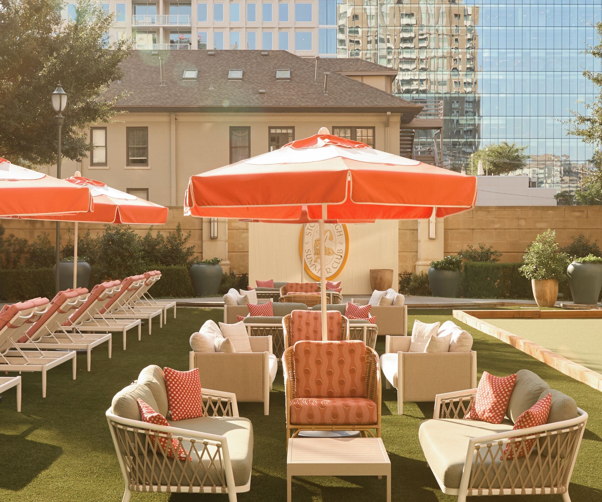 Poolside lounge seating 
