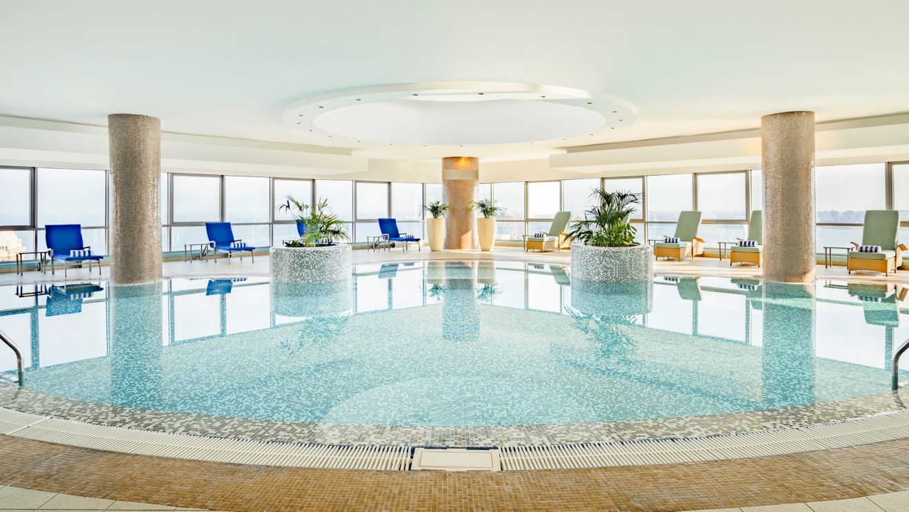 Indoor Swimming Pool with a view.