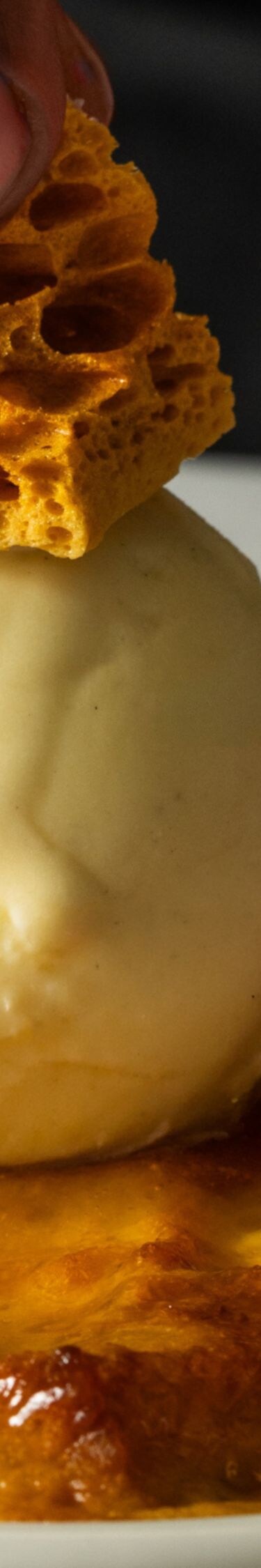 A serving of bread and butter pudding 