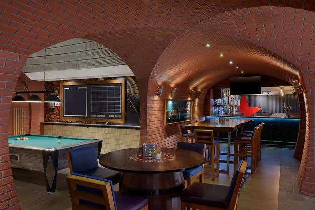 The indoor area of the Underground Pub 