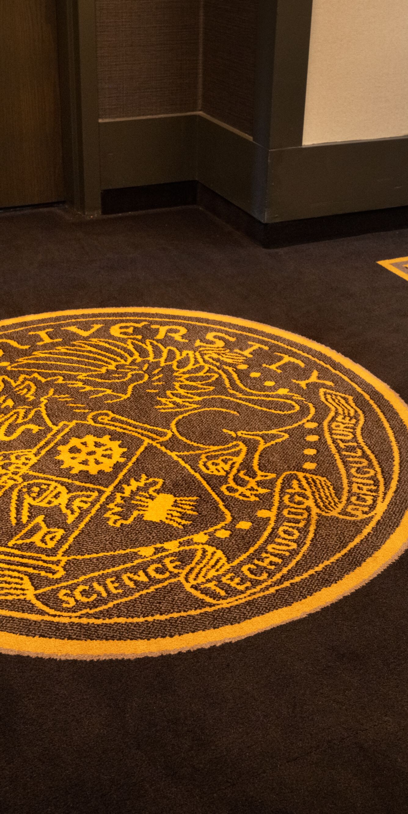 Carpet design with Purdue Crest