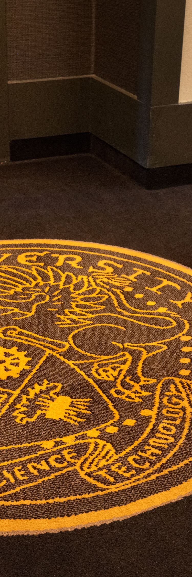 Carpet design with Purdue Crest