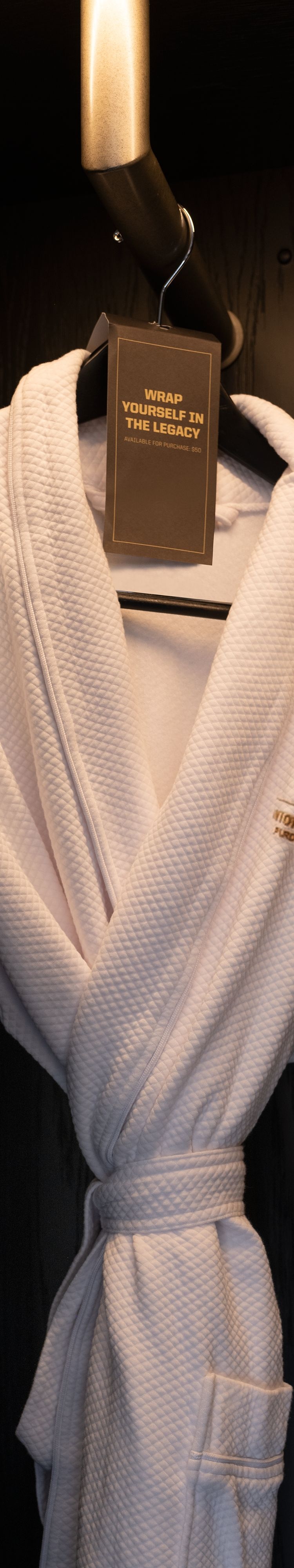 Bathrobe hanging on hanger