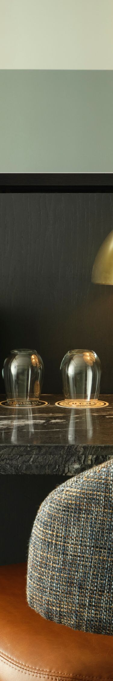 Minibar on desk with chair