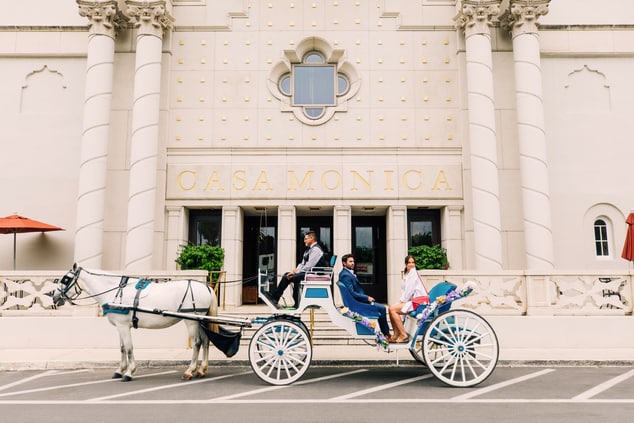 horse and carriage in front of the hotel