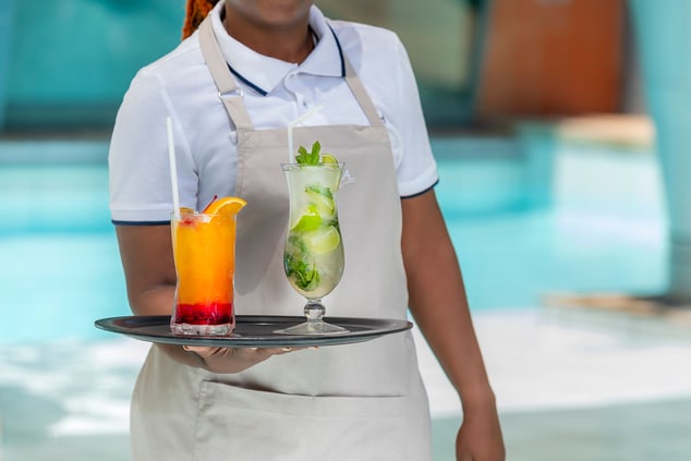 server with cocktails