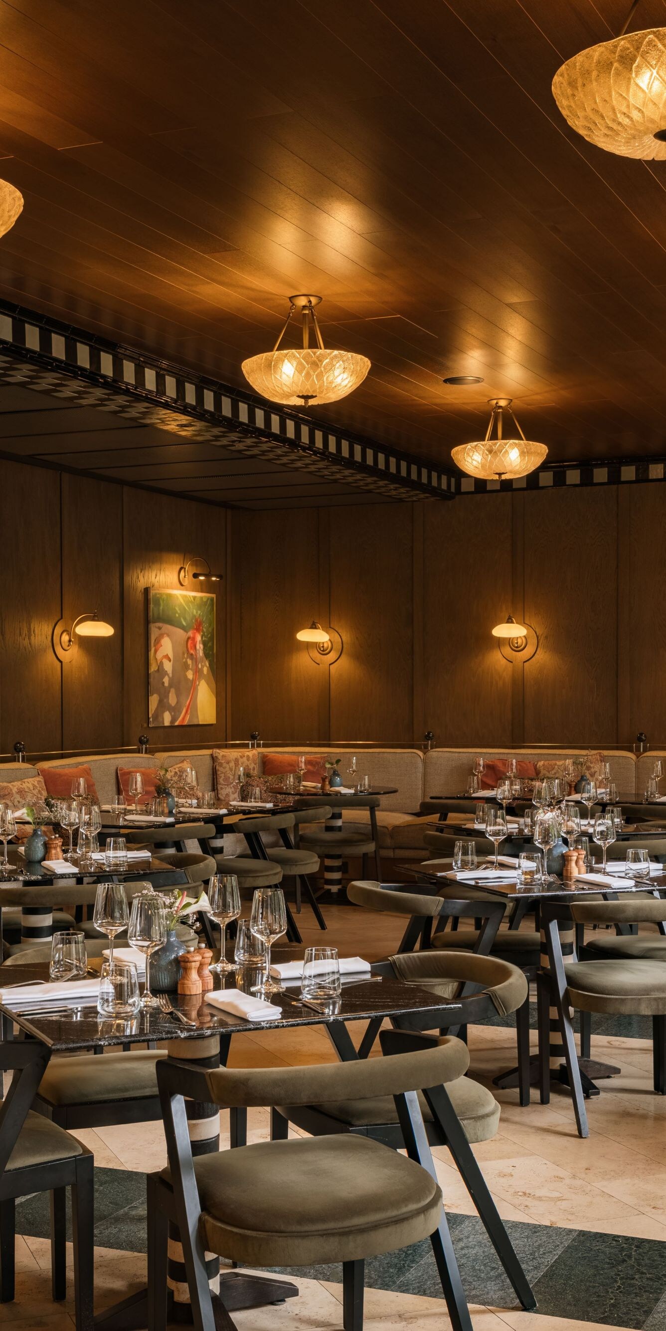 Gaia restaurant with tables and chairs