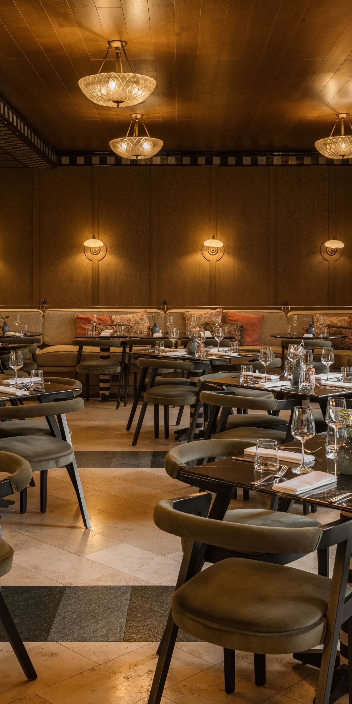 Gaia restaurant with tables and chairs