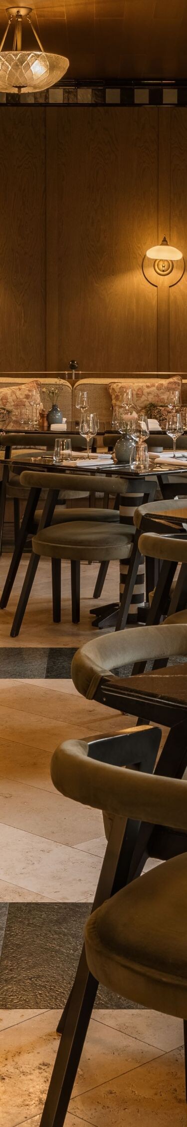 Gaia restaurant with tables and chairs