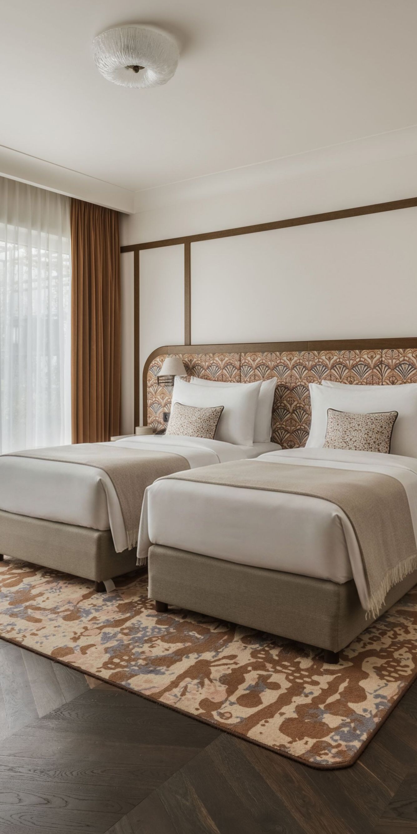 Modern room with two separate beds