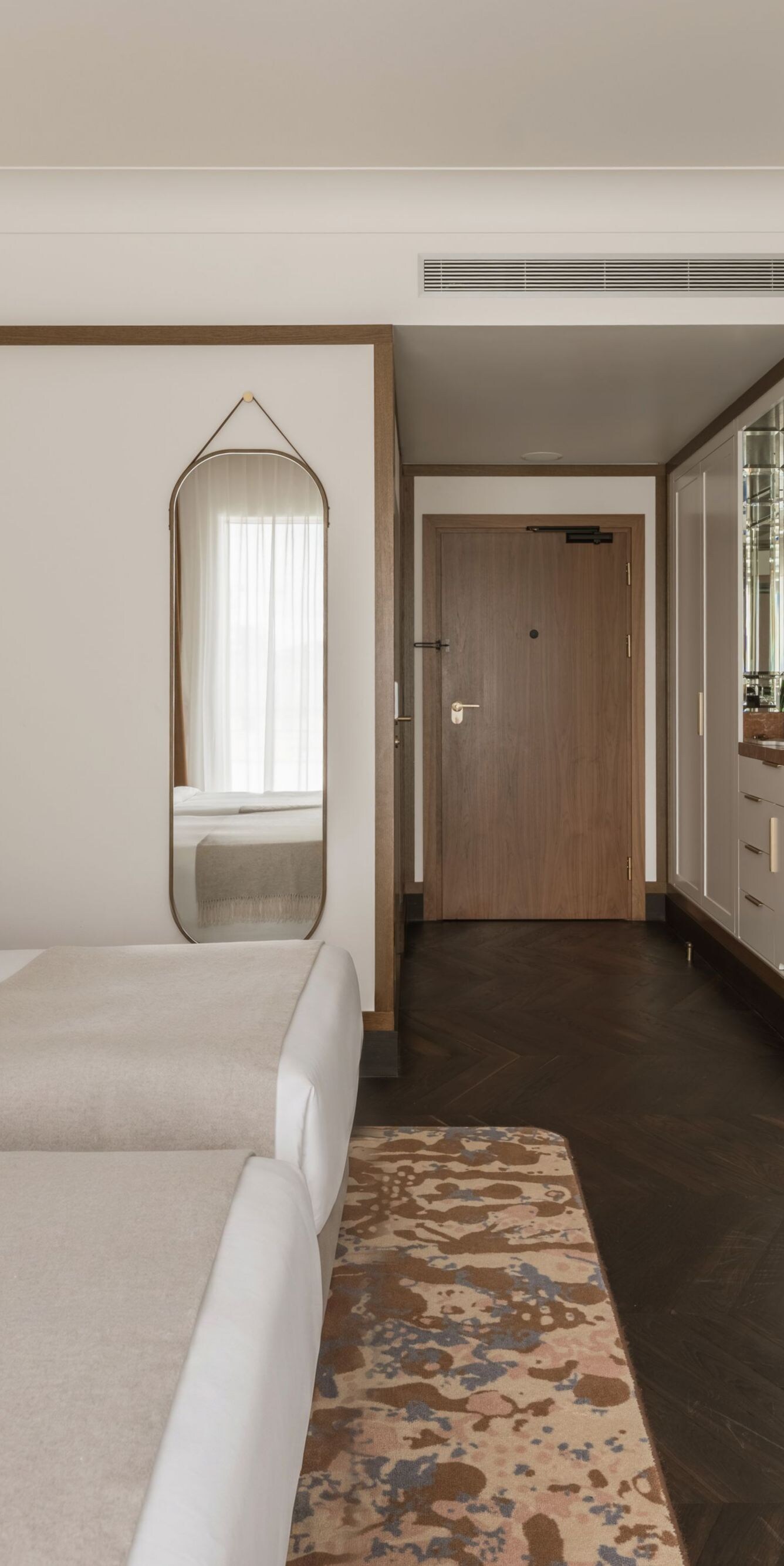 Modern room with two separate beds