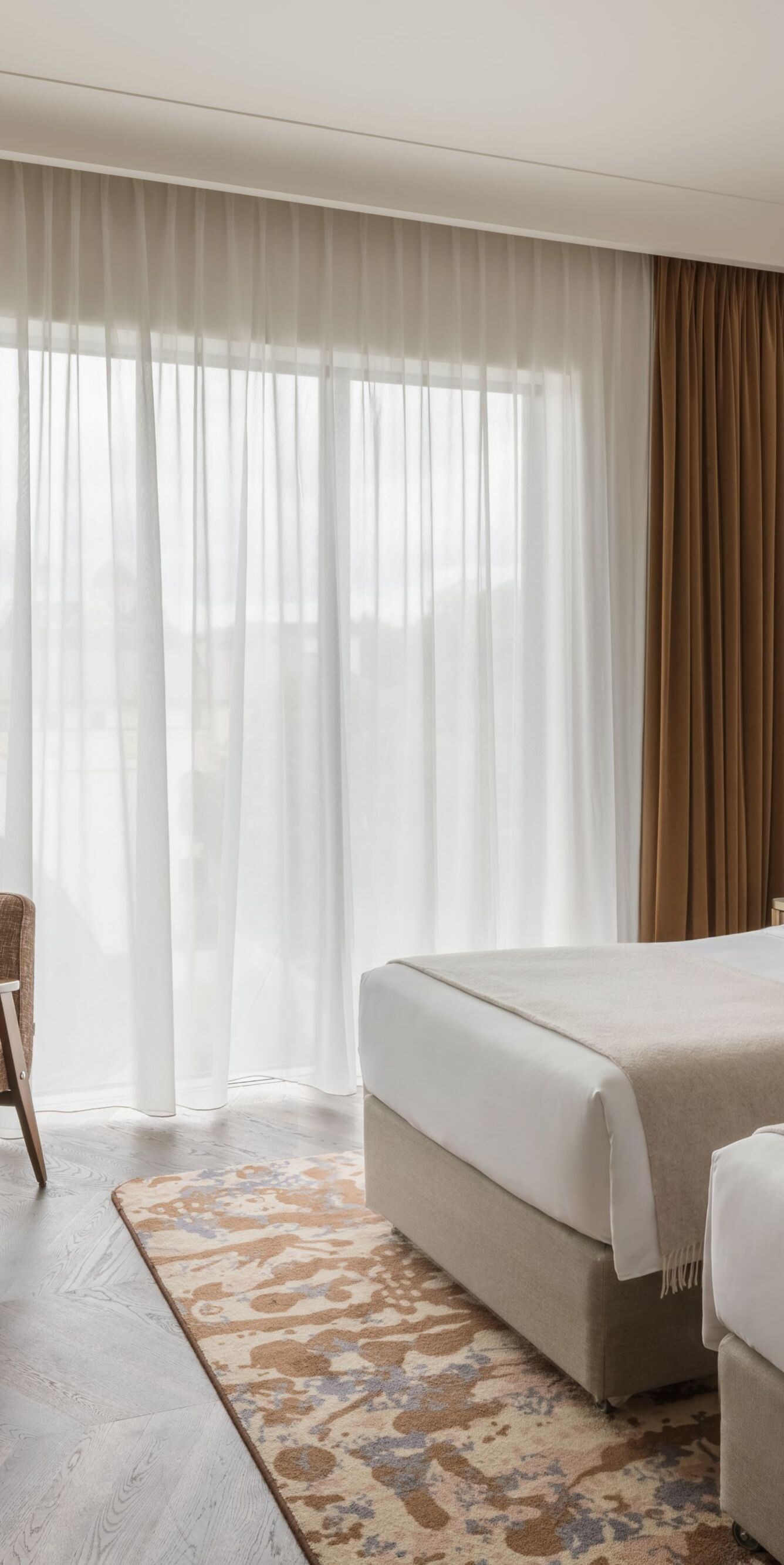 Modern room with two separate beds